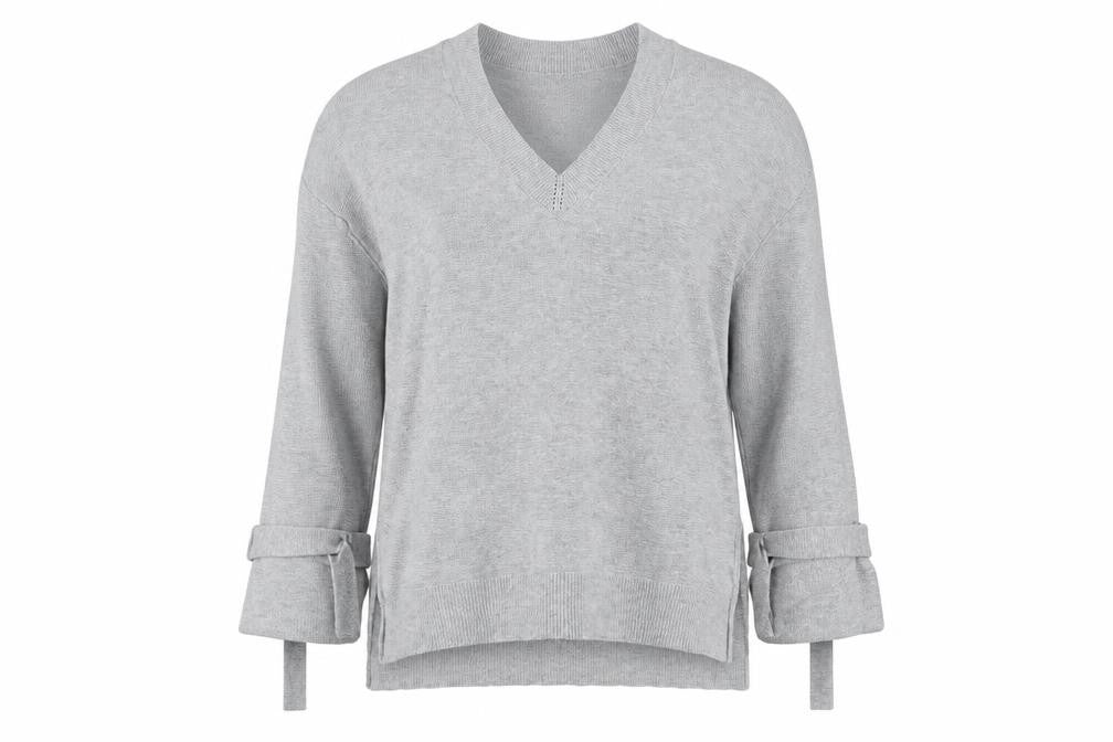 Front view of Marks & Spencer women’s grey jumper, size UK 10