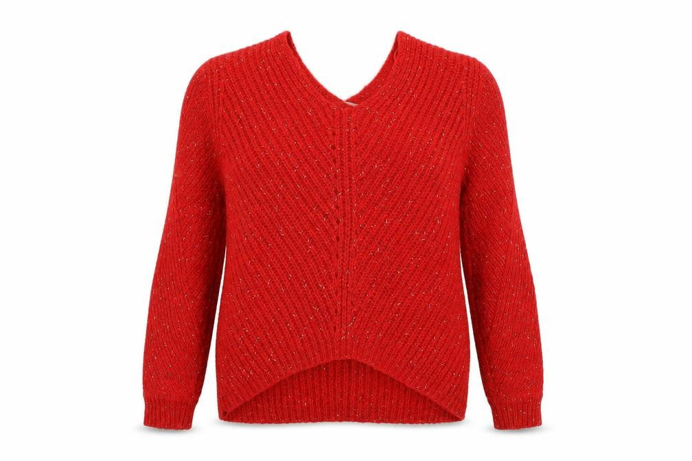 Promod Womens Red  Knit Pullover Jumper Size M