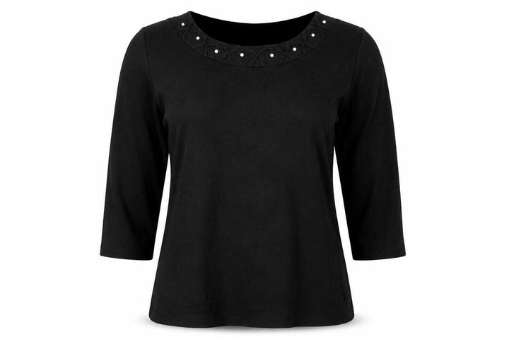 Roman Womens Black Pullover Jumper Size M