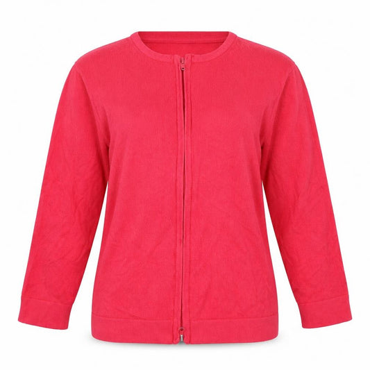 Front view of French Connection women’s pink basic button-up, size M
