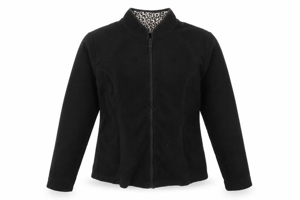 Front view of Tu women’s black full zip jumper, size UK 8