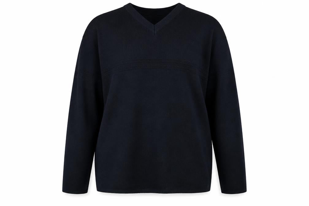 Front view of matinee women’s black rayon jumper, size L