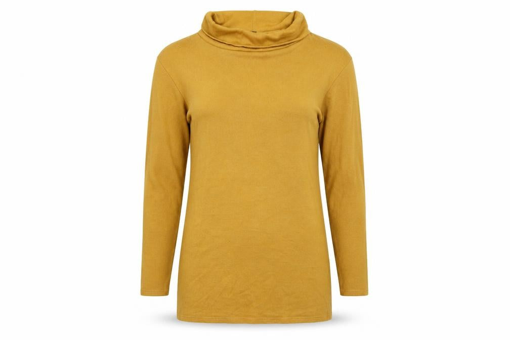 Front view of tippy women’s yellow jumper, size XL, - also mens m