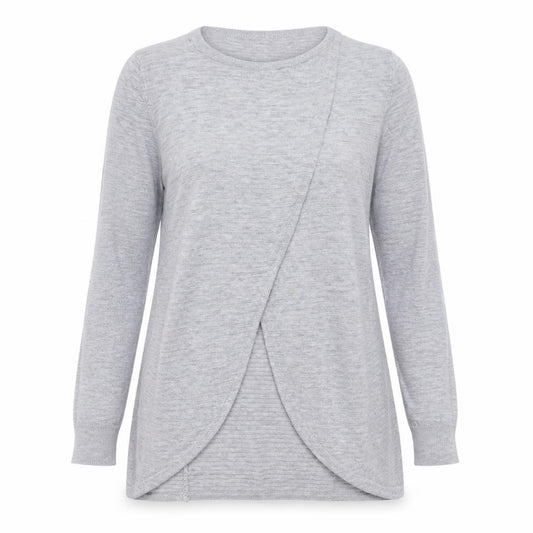 Front view of ASOS women’s grey jumper, size UK 10