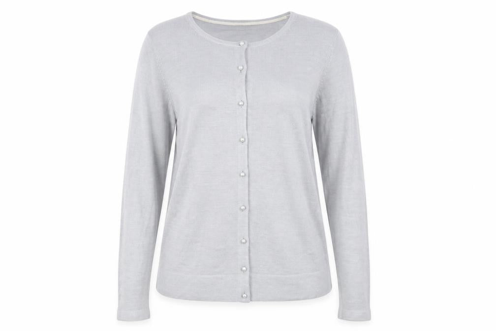 Classic Womens Grey  Knit Cardigan Jumper Size 16