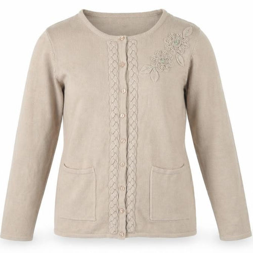CASAMIA Womens Beige  Knit Cardigan Jumper Size S