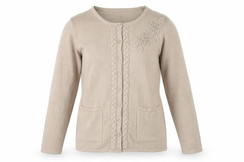 CASAMIA Womens Beige  Knit Cardigan Jumper Size S