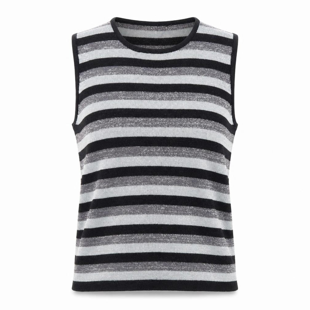 Preworn Womens Grey Striped  Vest Jumper Size S