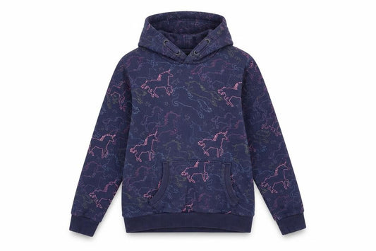 Front view of Next girls’ blue animal print jumper, size 12, years