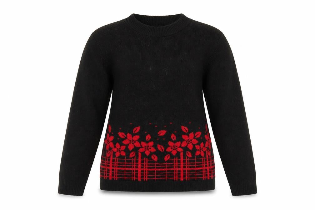Front view of Beaumonde women’s black jumper, size M