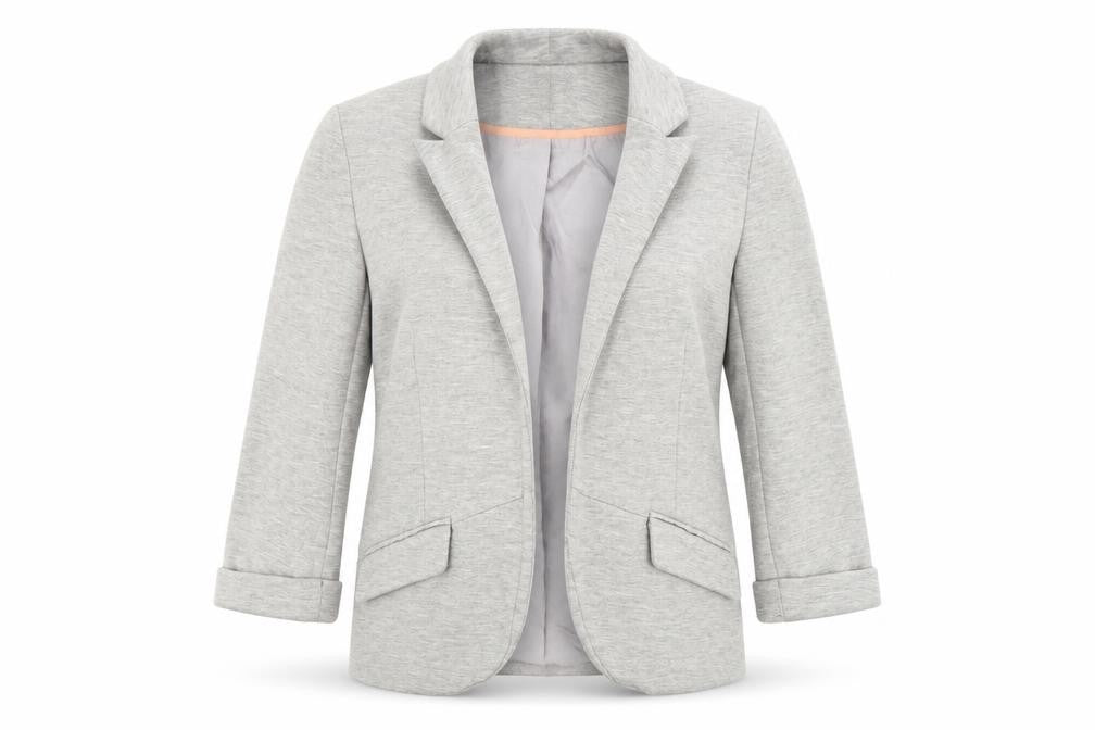 Front view of Topshop women’s grey gilet jacket, size UK 10