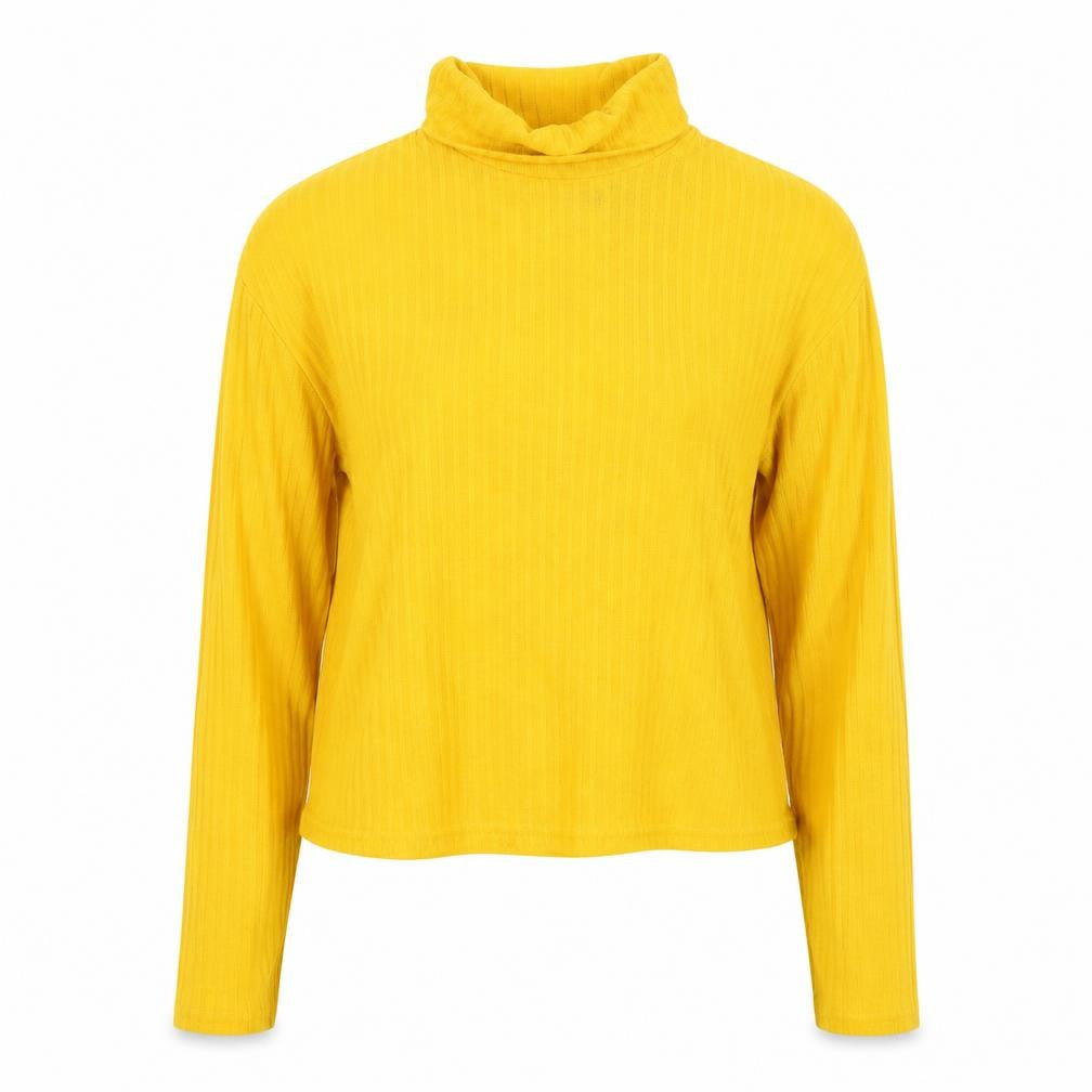 Front view of H&M women’s yellow jumper, size XS