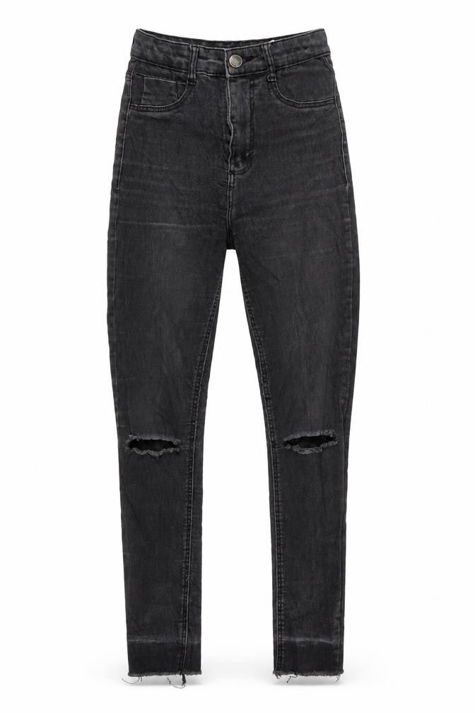 Zara Womens Black Houndstooth  Skinny Jeans Size 32 L28 in