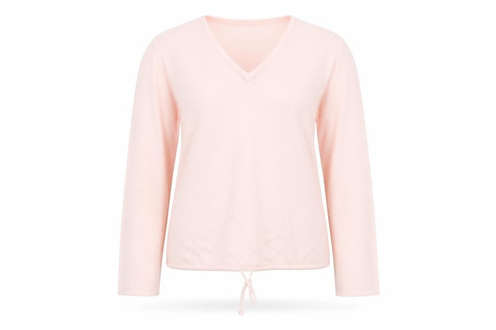 Front view of Debbie Morgan women’s pink jumper, size M