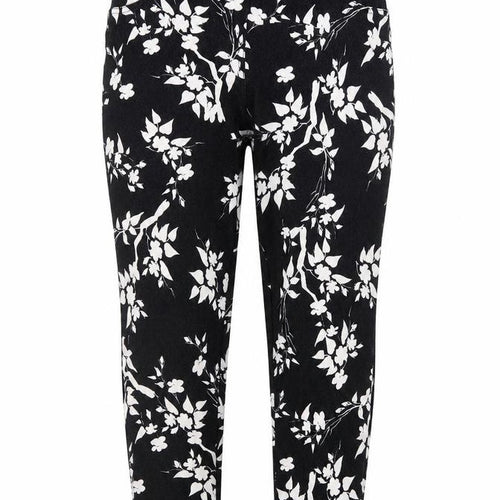 Select Womens Black Floral  Jegging Trousers Size 8 L24 in