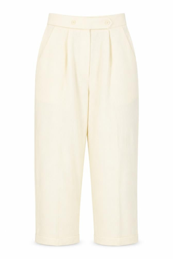 Grosvenor Womens Yellow   Cropped Trousers Size 14 L24 in