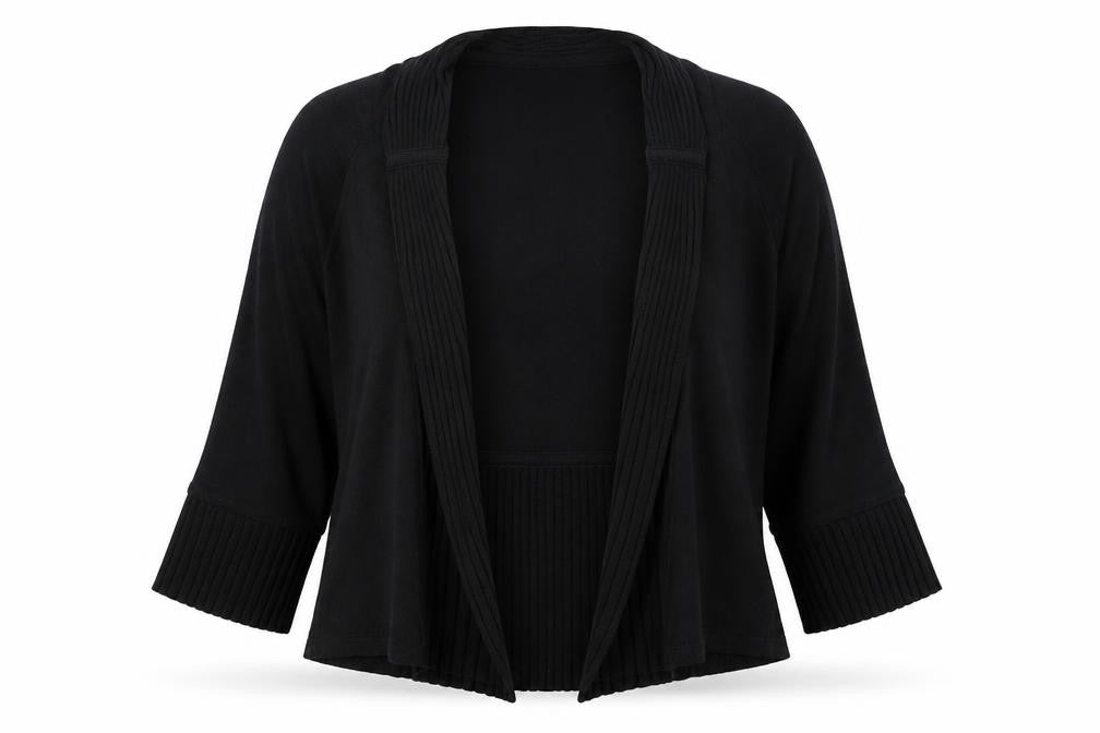 Front view of George women’s black wrap jumper, size UK 14