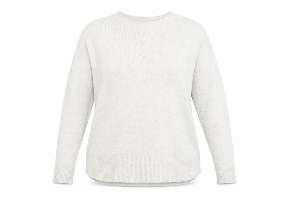 Front view of H&M women’s beige knit jumper, size XS