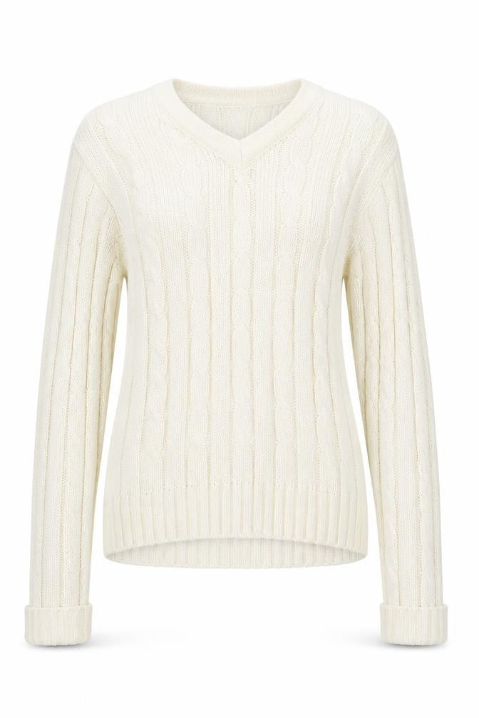Front view of III esl women’s ivory knit jumper, size XL
