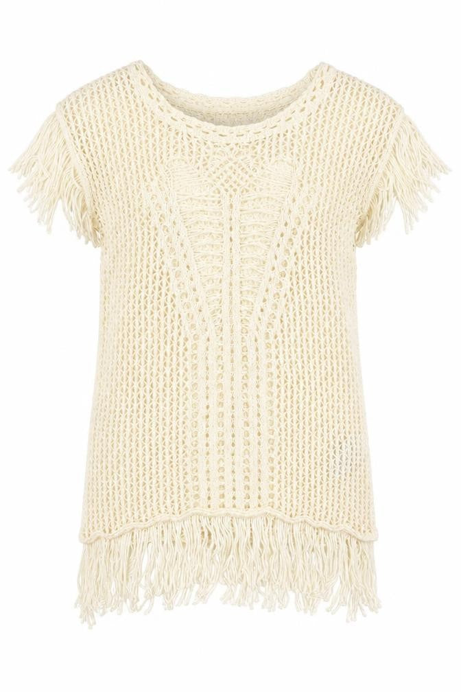 Front view of New Look women’s beige knit jumper, size S