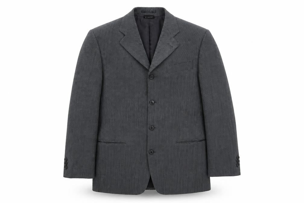 Benvenuto Mens Grey Geometric  Jacket Suit Jacket Size 40