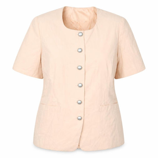 Front view of Sensations women’s pink jacket, size UK 16