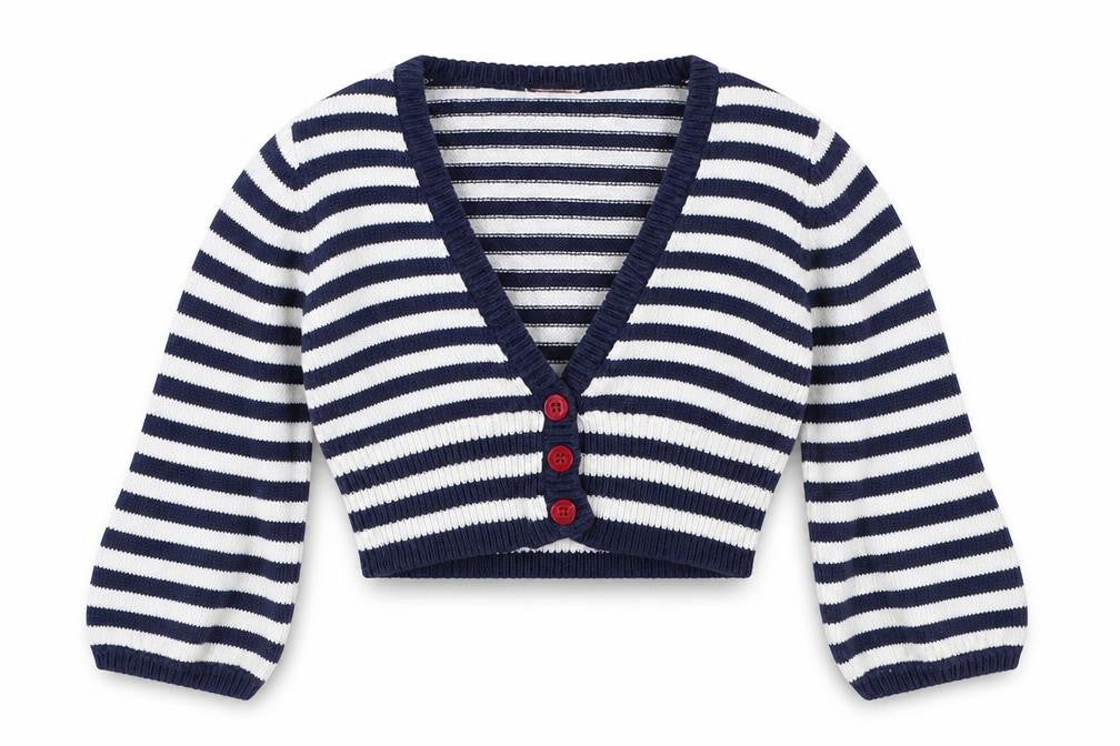 Mini Mode Girls Blue Striped  Cardigan Jumper Size 18-24 Months