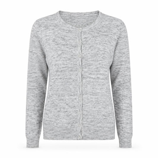 Front view of Vero Moda women’s grey cardigan jumper, size M