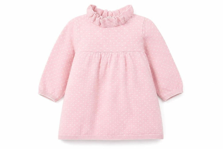 Nutmeg Girls Pink Jumper Dress Size 6-9 Months - heart pattern