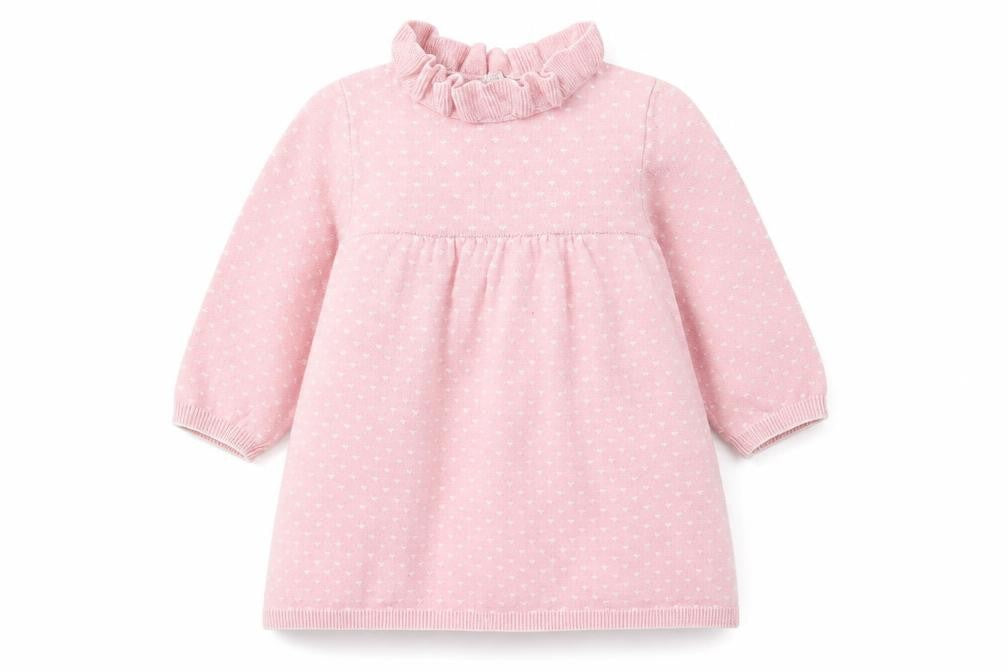 Nutmeg Girls Pink   Jumper Dress  Size 6-9 Months  - heart pattern