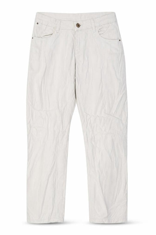 Front view of Topshop women’s white denim cropped jeans, size UK 28, in, 20-inch leg
