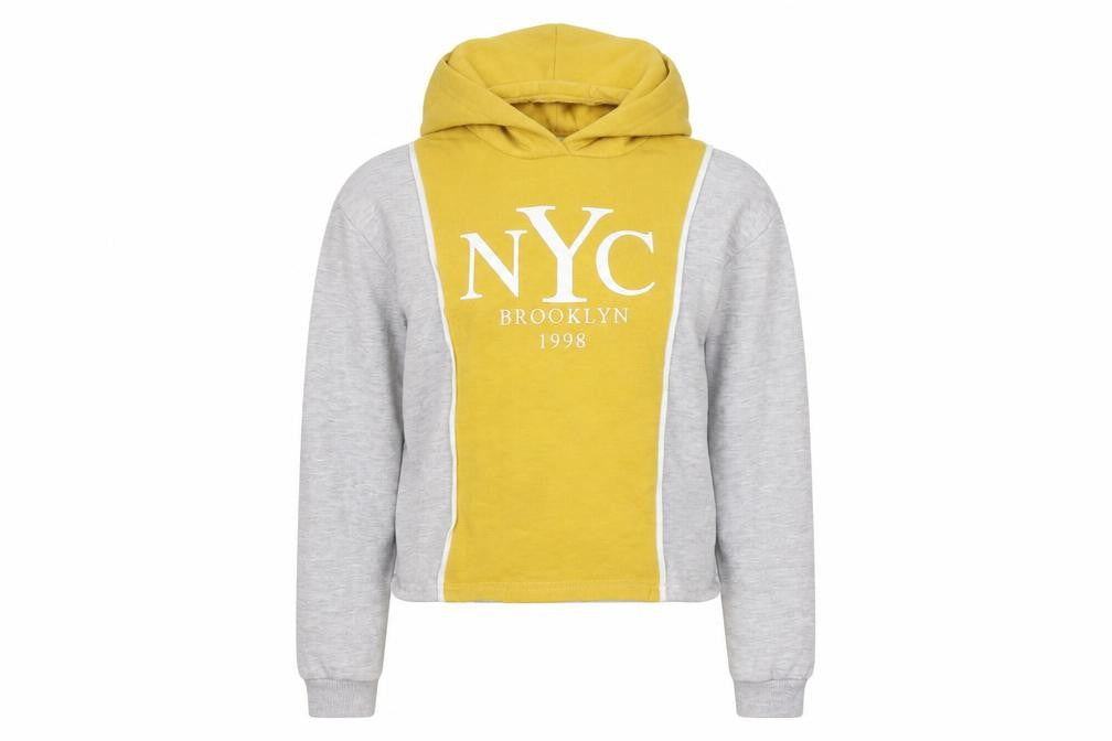 Front view of Primark girls’ grey henley jumper, size 12-13, years