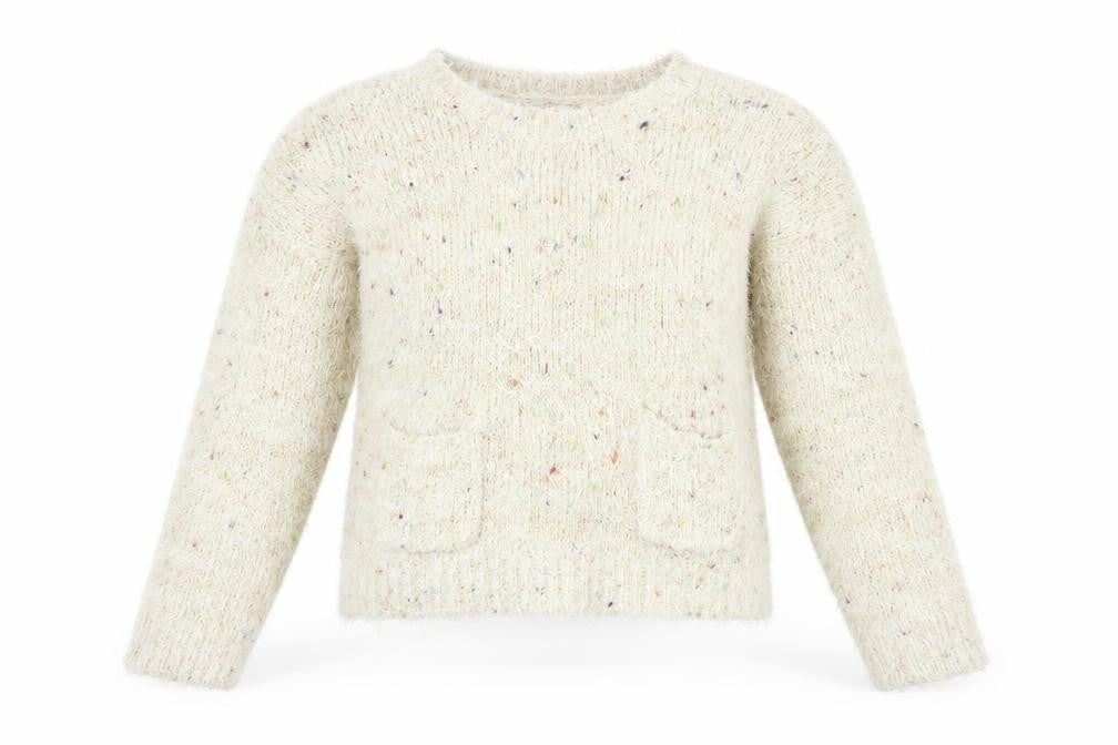 Front view of sophie girls’ yellow jumper, size 14-15, years