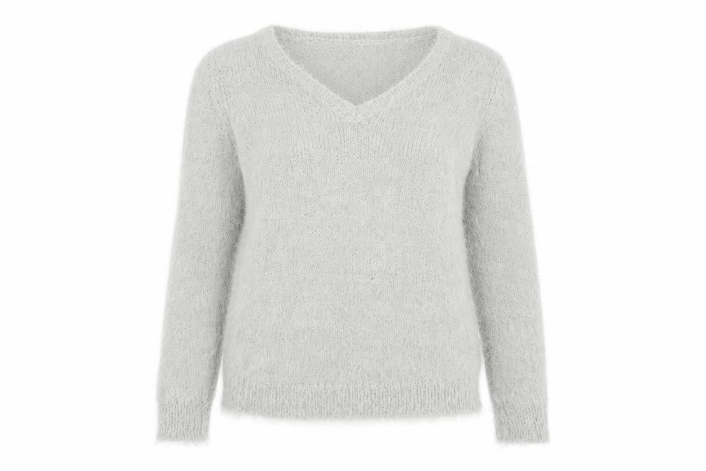 Front view of Bonprix Collection women’s grey jumper, size UK 8