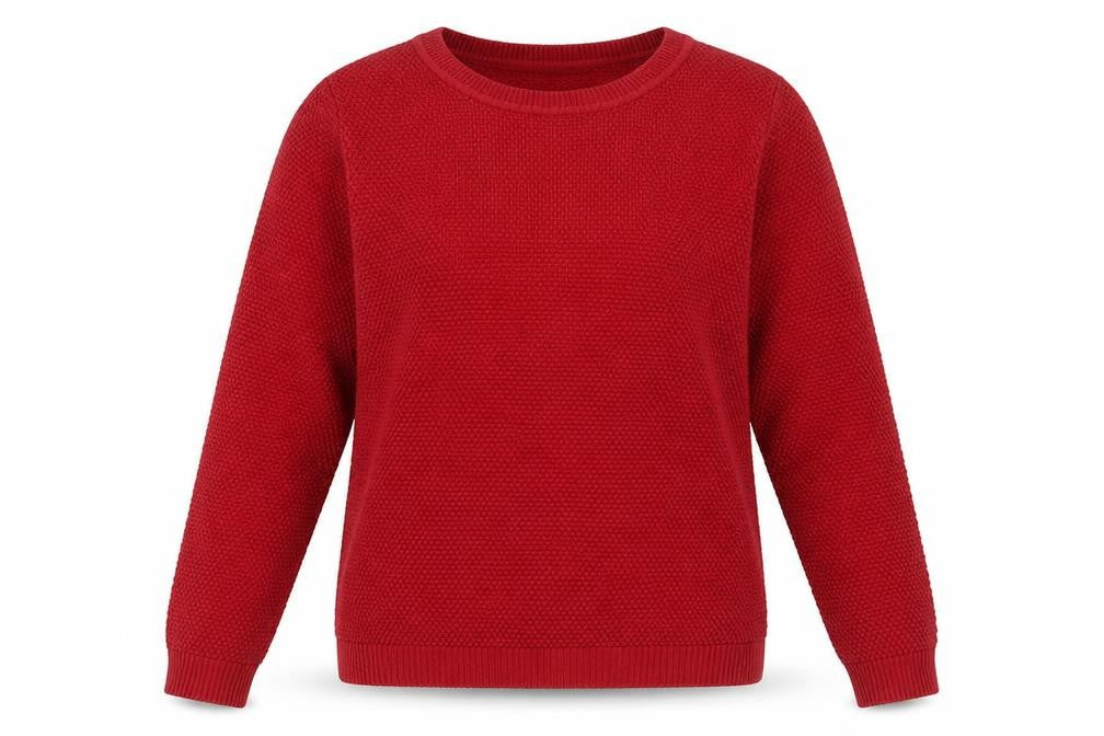 Front view of VILA women’s red knit jumper, size L