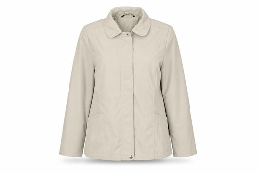 Front view of Bonmarché women’s beige jacket coat, size L