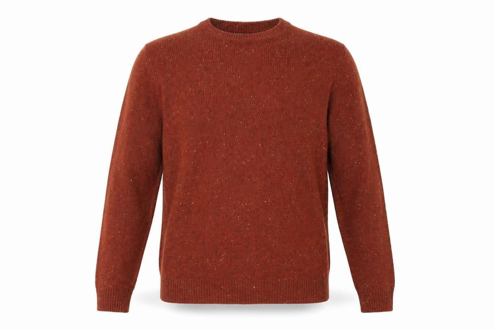 Front view of Cedarwood State men’s orange jumper, size M