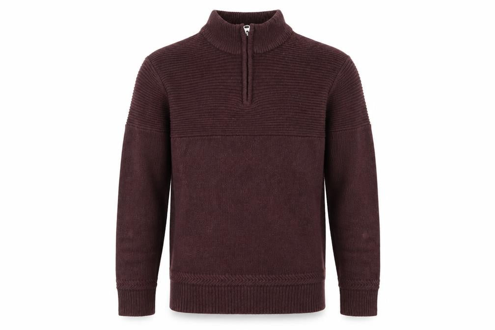 Fabric 8 Mens Brown   Henley Jumper Size M