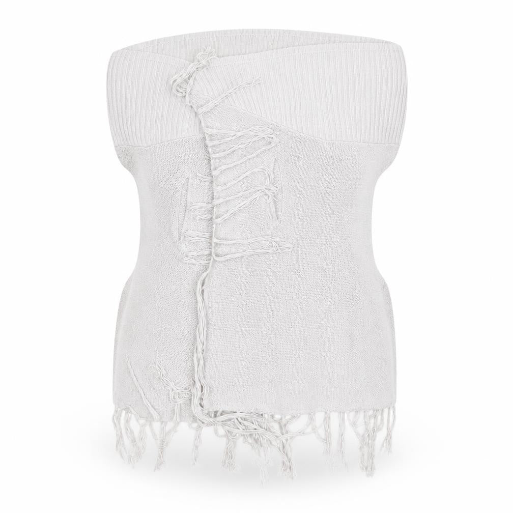 Front view of Topshop women’s white jacket coatigan, size UK 16