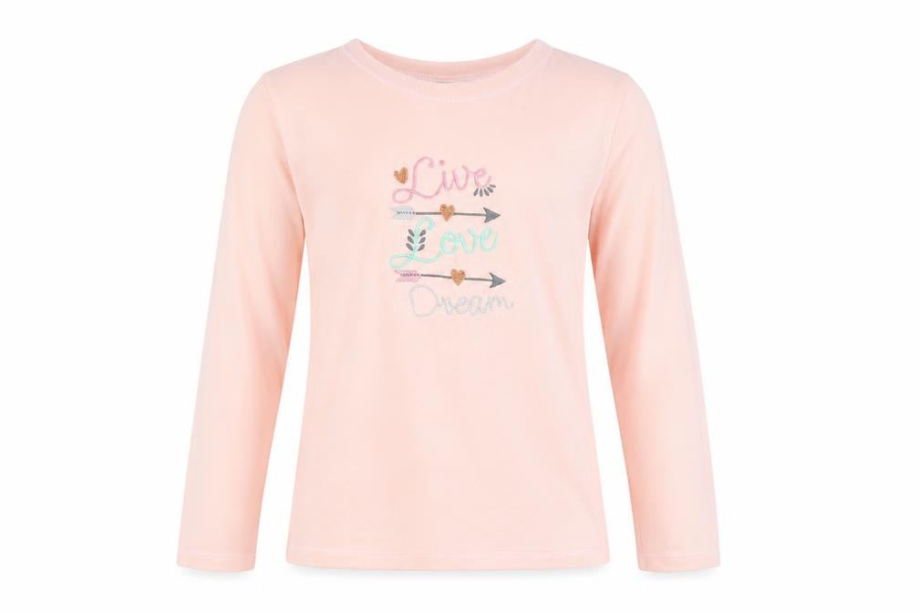 Front view of Love To Lounge women’s pink jumper, size UK 6