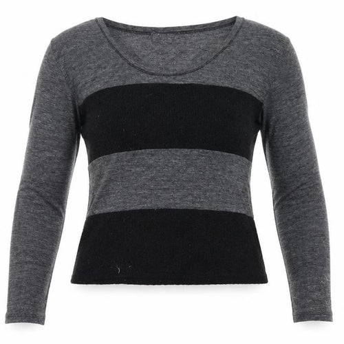 Sparkle & Fade Womens Black Striped Knit Pullover Jumper Size 8