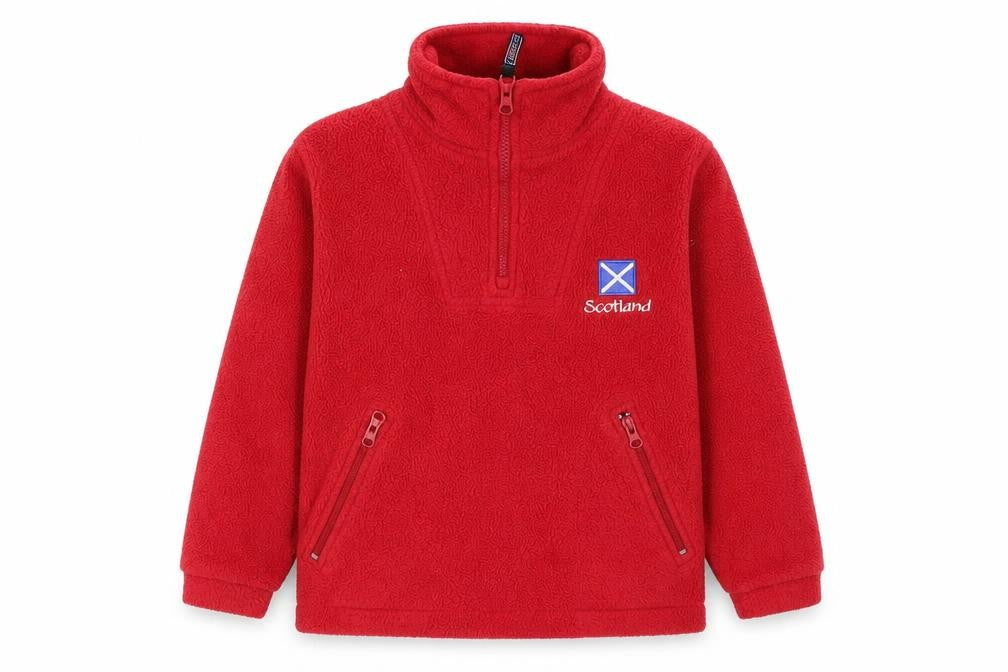 JERZEES Boys Red   Henley Jumper Size 3-4 Years  - Scotland
