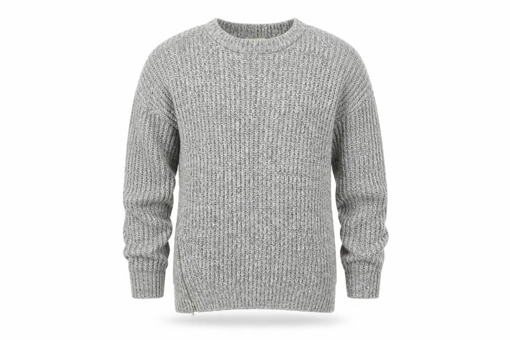 apaya Mens Grey   Pullover Jumper Size M  - zip detail on side