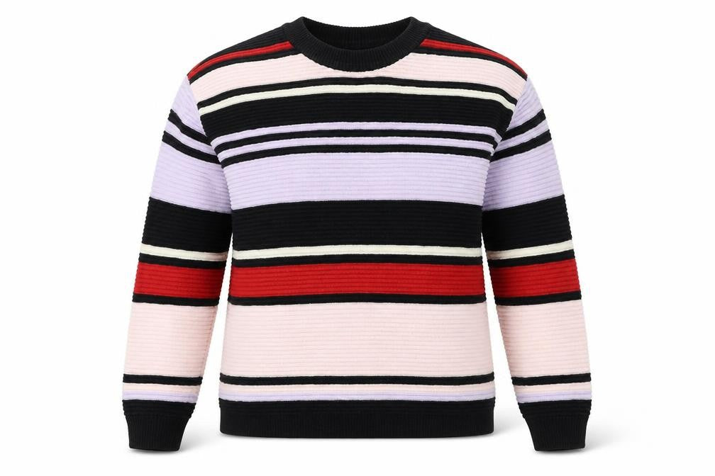Front view of H&M women’s multicoloured striped jumper, size XS