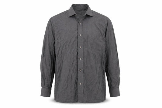 Front view of Reid & Taylor men’s grey dress shirt, size 15.5