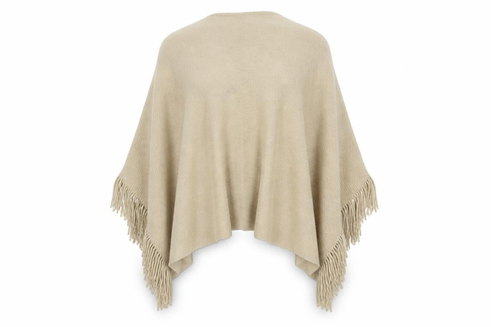 Front view of Preworn women’s beige shawl/wrap