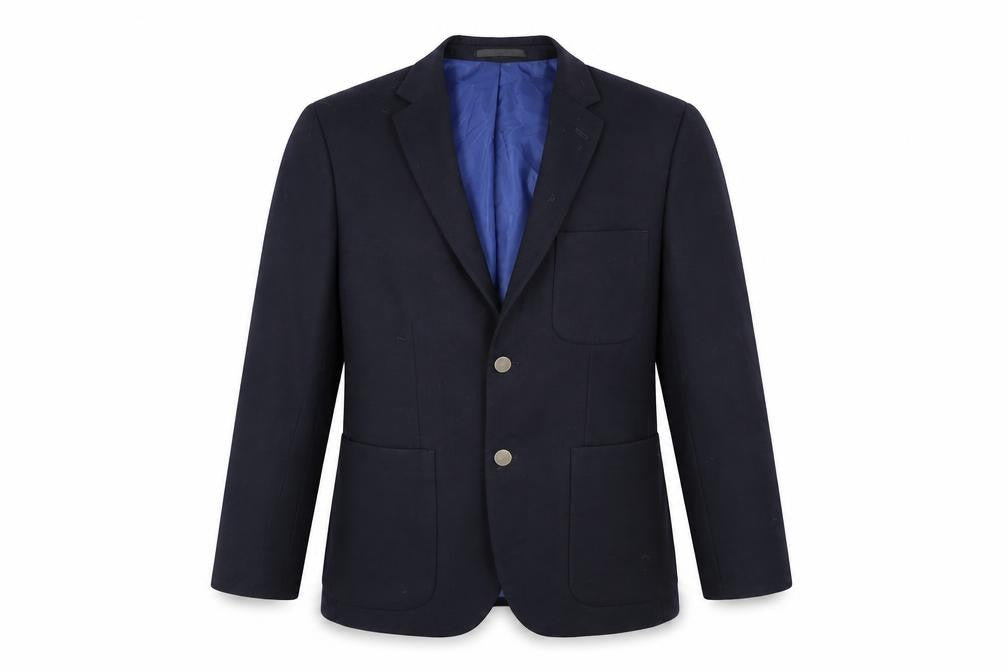 Front view of Charlton Gray men’s blue jacket blazer, size 40