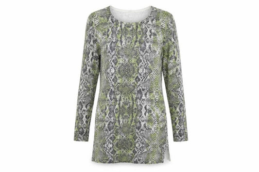 Front view of Gharani Strok women’s green animal print jumper dress, size S
