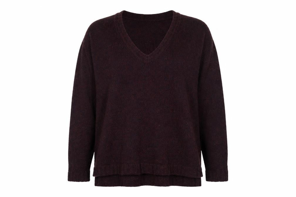 Front view of Next women’s purple knit jumper, size UK 10