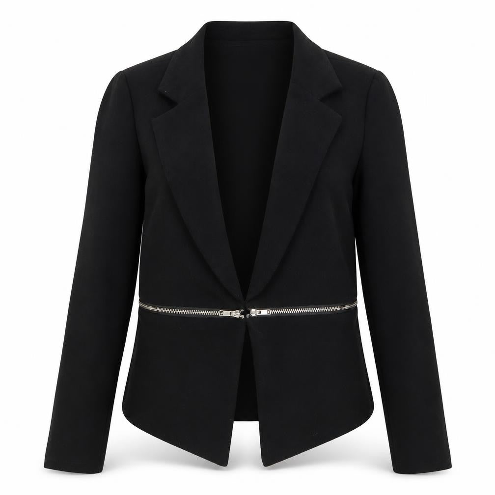 Front view of Cameo Rose women’s black jacket blazer, size UK 10